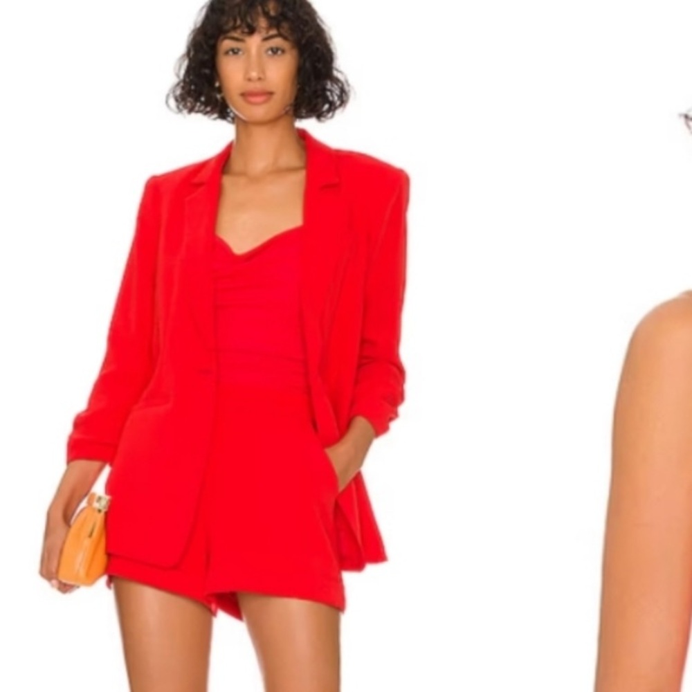 Women's Red Valentines Cinque a Sept shorts and body suit outfit size 2